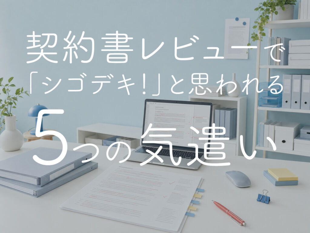 契約書レビューで「シゴデキ！」と思われる5つの気遣い｜経営企画が実践する確認ポイント