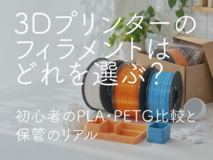 3Dプリンターのフィラメントはどれを選ぶ？初心者のPLA・PETG比較と保管のリアル